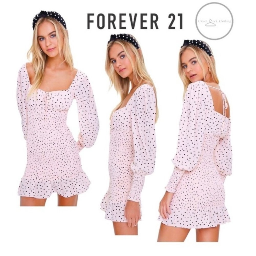 Never worn pink polkadotted forever 21 dress. With tags